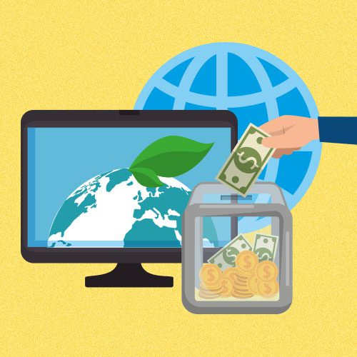 Ilustração mostra investimento de impacto em prol do planeta